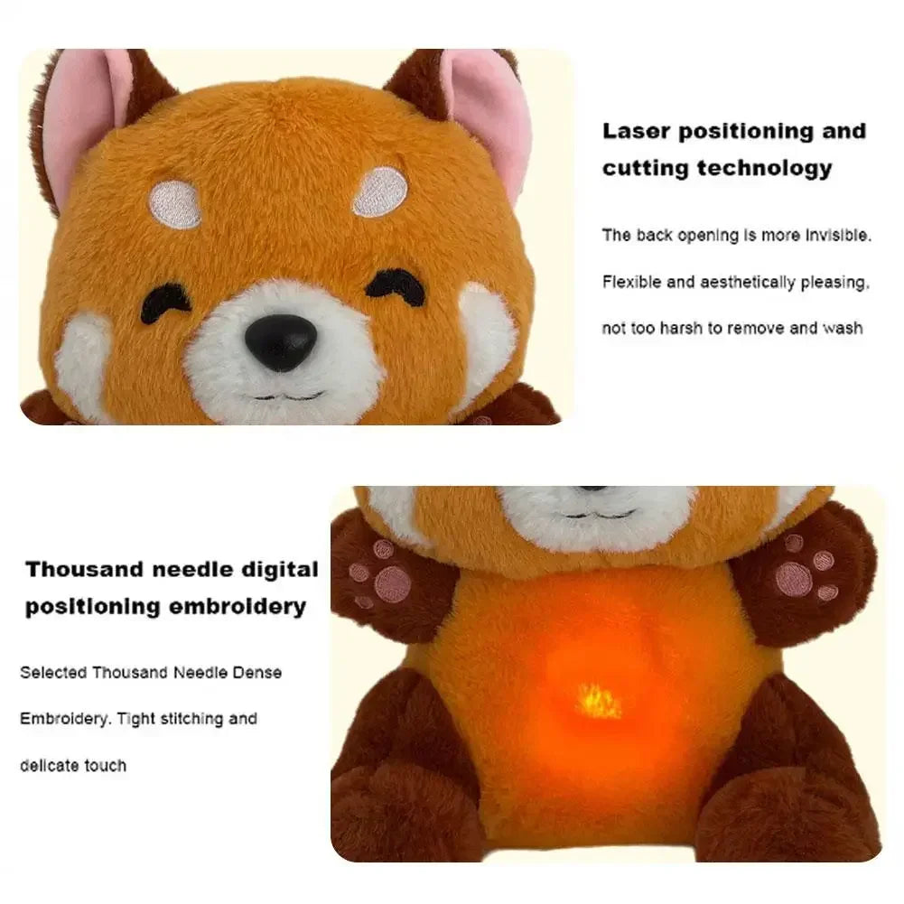 Plush Toy Red Panda Breathing Stuffed Animal 2024 New For Anxiety Adults With Music Lights & Rhythmic Breathing In Four Modes