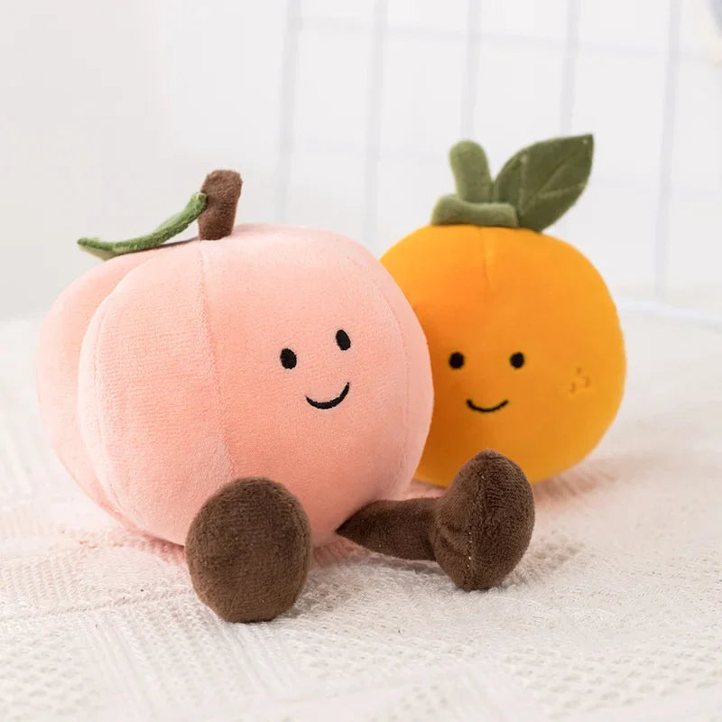 Fruit Plush Toy Stuffed Eggplant Honey Peach Banana Pear Plush Pillow Soft Food Plush Peluche Kids Birthday Gift