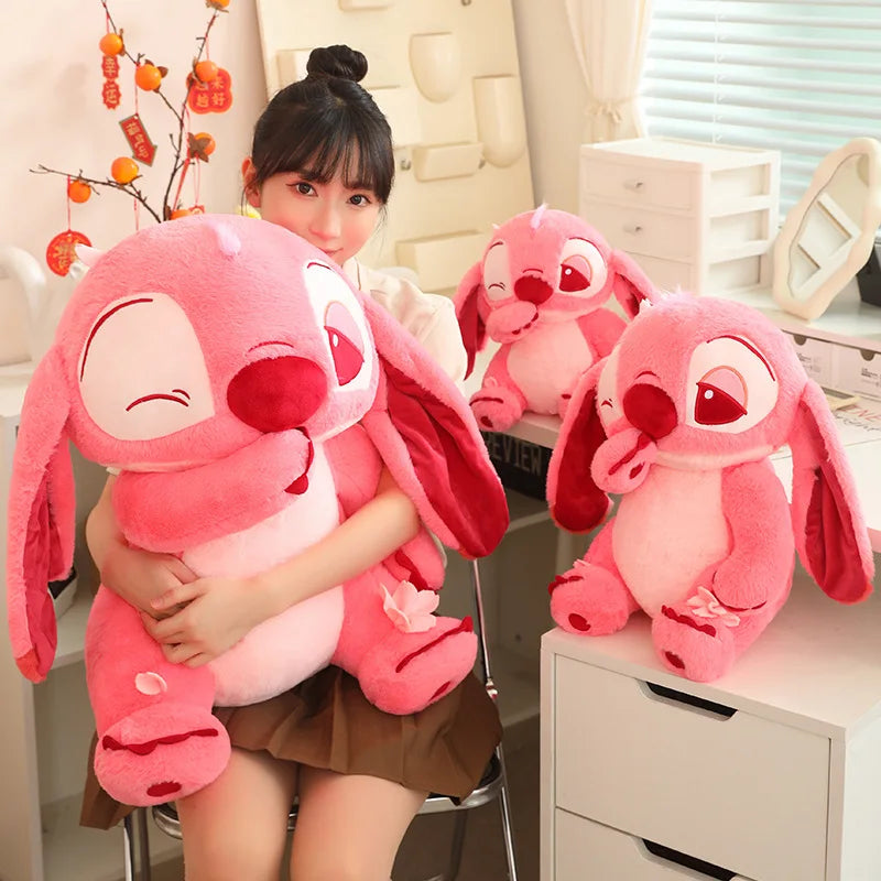 Big Size Disney Pink Sakura Stitch Plush Toy Huggable Plushies Stuffed Anime Movie Stitch Doll Kawaii Throw Pillow Xmas Gifts