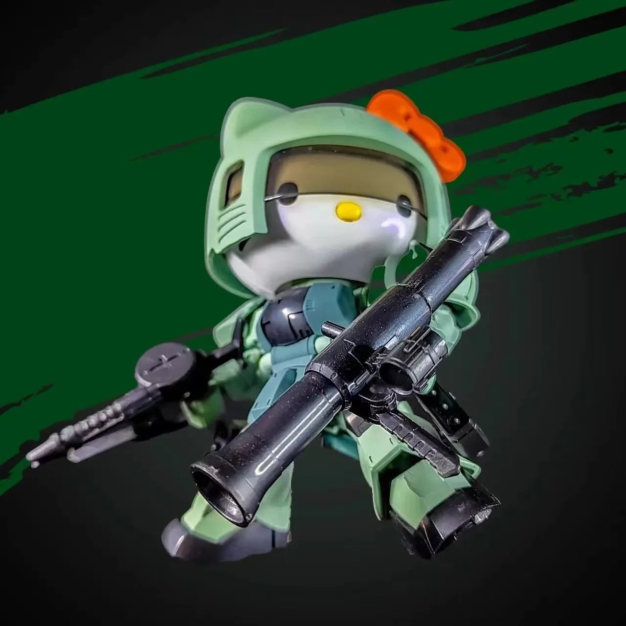 Mengshan Zaku 2 Figure Hello Kitty KT Series Collection Assembly Model Action Figures Robot Figurine Cute Plastic Toy Girl Gifts