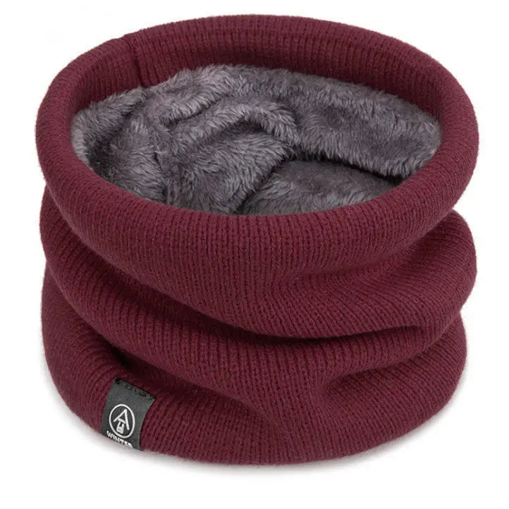 Winter Warm Knitted Ring Scarf For Women Men Plush Full Mask Tutdoor Cashmere Solid Snood Neck Scarves Thick Bufanda Muffler