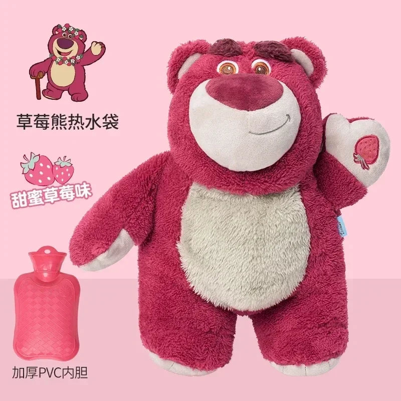 Disney Stitch Angel Lotso Pooh Bear Dumbo Plush Hand Warm Bottle Hot Water Bottles Portable Warm Hand Bag Hand Warmer Girl Gift