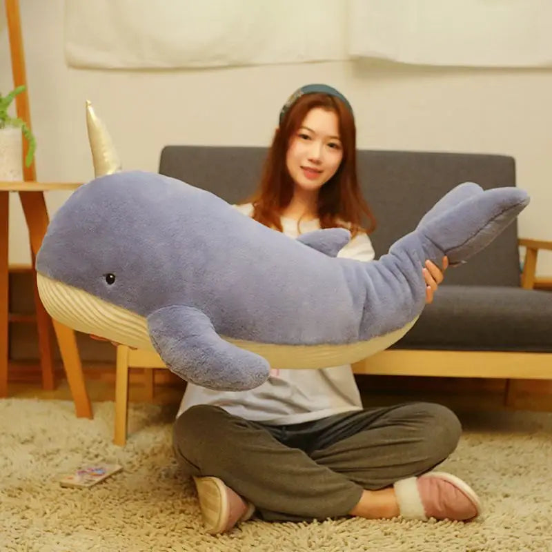 Hairy Huge Plush Shark Toy Soft Stuffed Whale Speelgoed Animal Reading Pillow for Birthday Gifts Cushion Doll Gift For Children