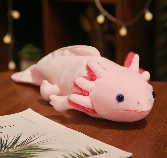 45cm Kawaii Colorful Newt Plush Toy Stuffed Cute Axolotl Salamander Fuzzy Plush Fish Appeasing Long Pillow Cushion Kids Gift