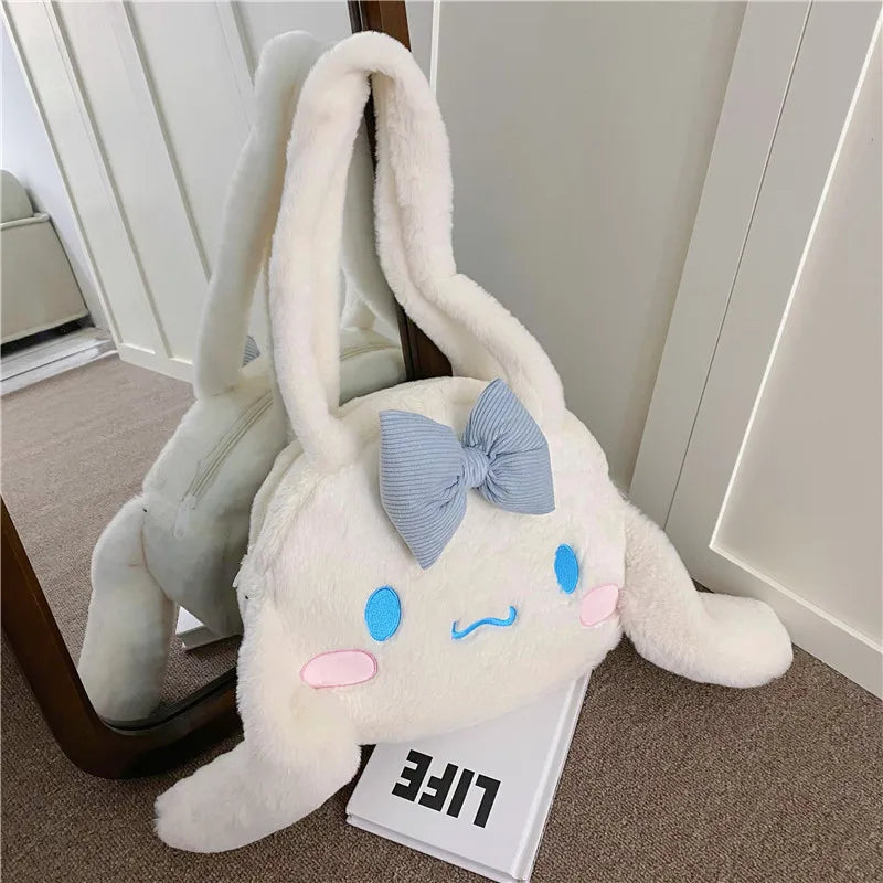 Wholesale Sanrio Plush Bag Kuromi Plush Handbag Kawaii Shoulder Bag My Melody Cinnamoroll Plushies Tote Bagpack High Capacity