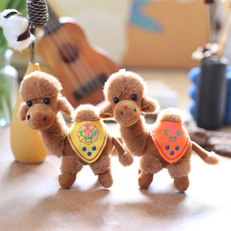 Cute Camel Pendant Plush Toy Cartoon Dunhuang Desert Little Camel Pendant Soft Stuffed Doll Keychain Backpack Car Key Ring Decor