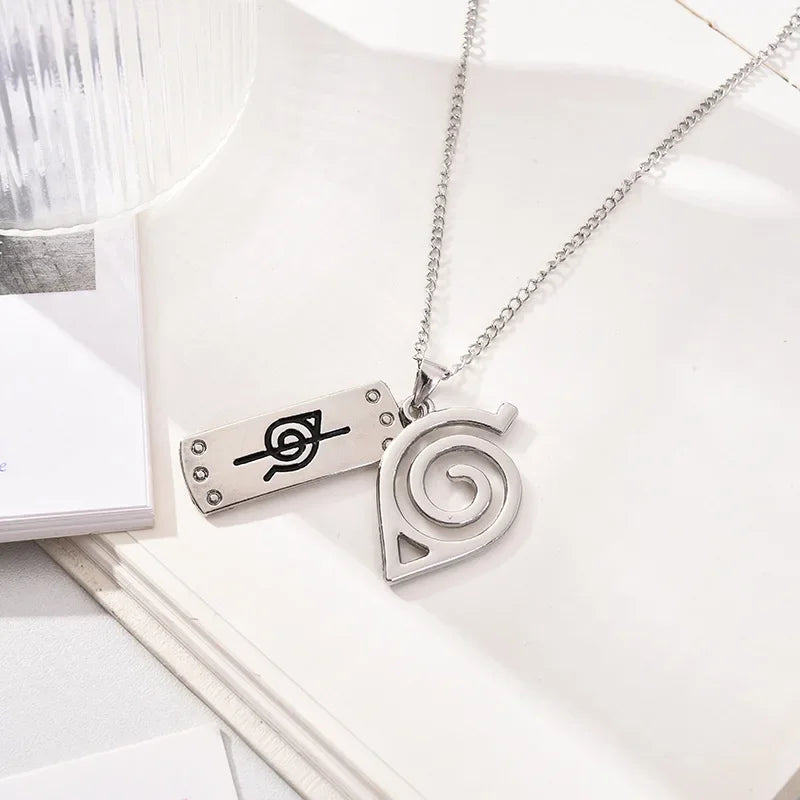 Anime Naruto Necklace Kakashi Kunai Zumaki Shuriken Action Doll Accessories Metal Alloy Pendant Cosplay Cartoon Collection Toy