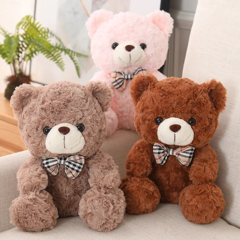 High Quality Cute Plush Bear Plush Pillow Lovely Bow-Knot Bears Plush Toys Stuffed Soft Animal Dolls Xmas Valentine's Gift