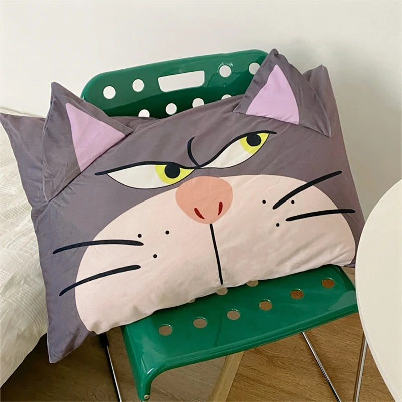 Disney Lucifer Cat Pillowcase Lovely Lucifer Cat Plush Pillow Cover Cute Anime Grey Cat Pillowcase Bed Home Decor Gifts Girl