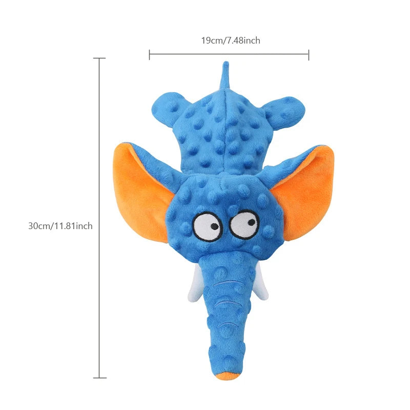 Cute Plush Toys Squeak Pet Elephant Plush Shell Durable Toy Dog Chew Squeaky Interactive Dog Toy Funny Pet Supplies No Filling