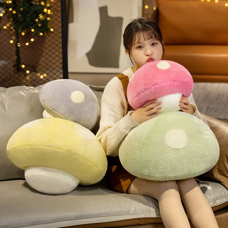 Stuffed Mushroom Head Pillow Sofa Decor Cushion Plush Toy Creative Plants Toy Children's Plushie Doll kawaii Gift for Kids Baby