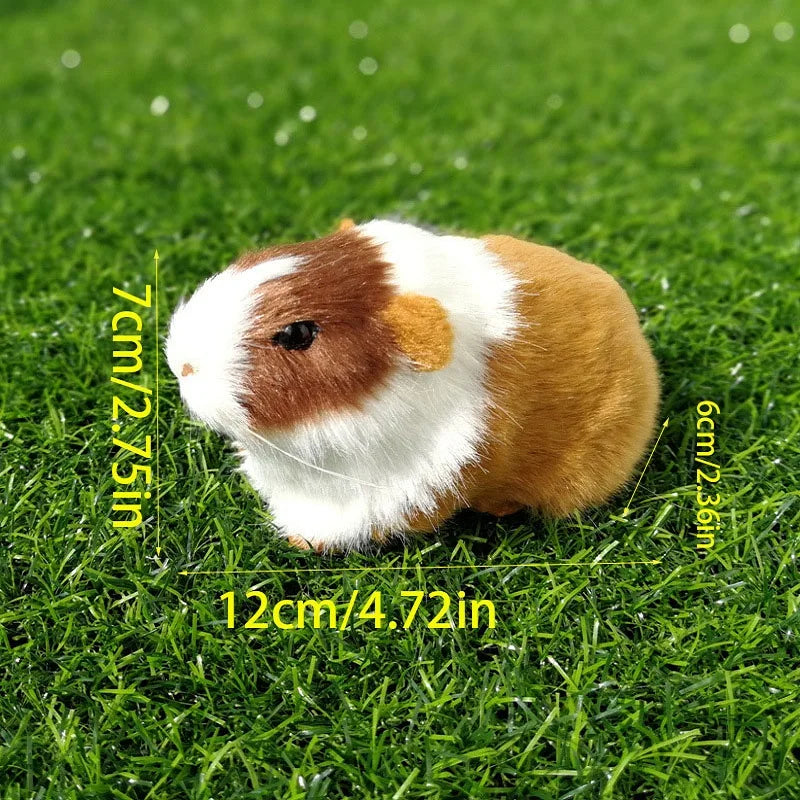 Simulation Fur Guinea Pig Animal Plush Stuffed Doll Hamster Doll Plush Toy Soft Stuffed Animal Figurine for Kids Birthday Gift