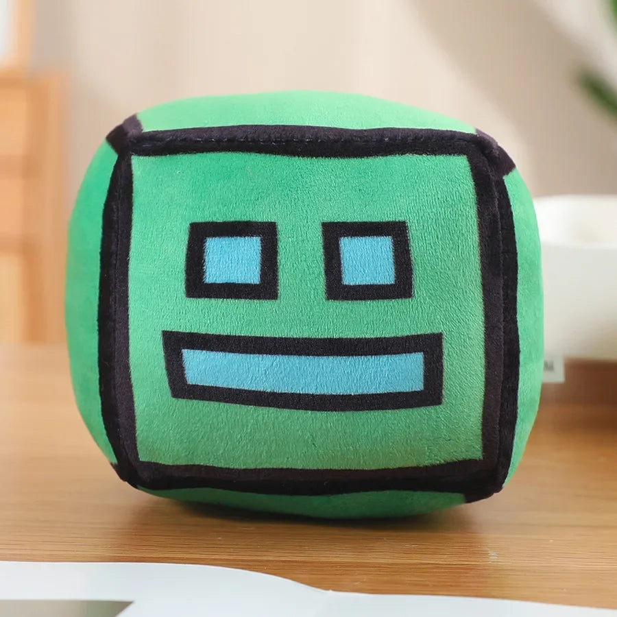 Geometry Dash Cube Plush Toys Stuffed Plushie Doll Small Pillow Square Pendant Game Cute Kids Fans Collection Birthday Gift 12CM