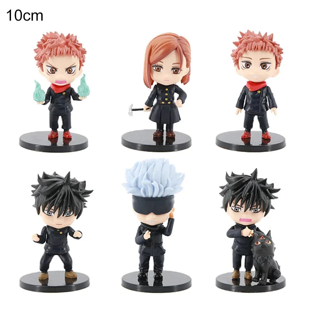 6/8Pcs Anime Jujutsu Kaisen Figures Itadori Yuji Fushiguro Megumi Action Figure Gojo Satoru Kugisaki Nobara PVC Model Toys Dolll