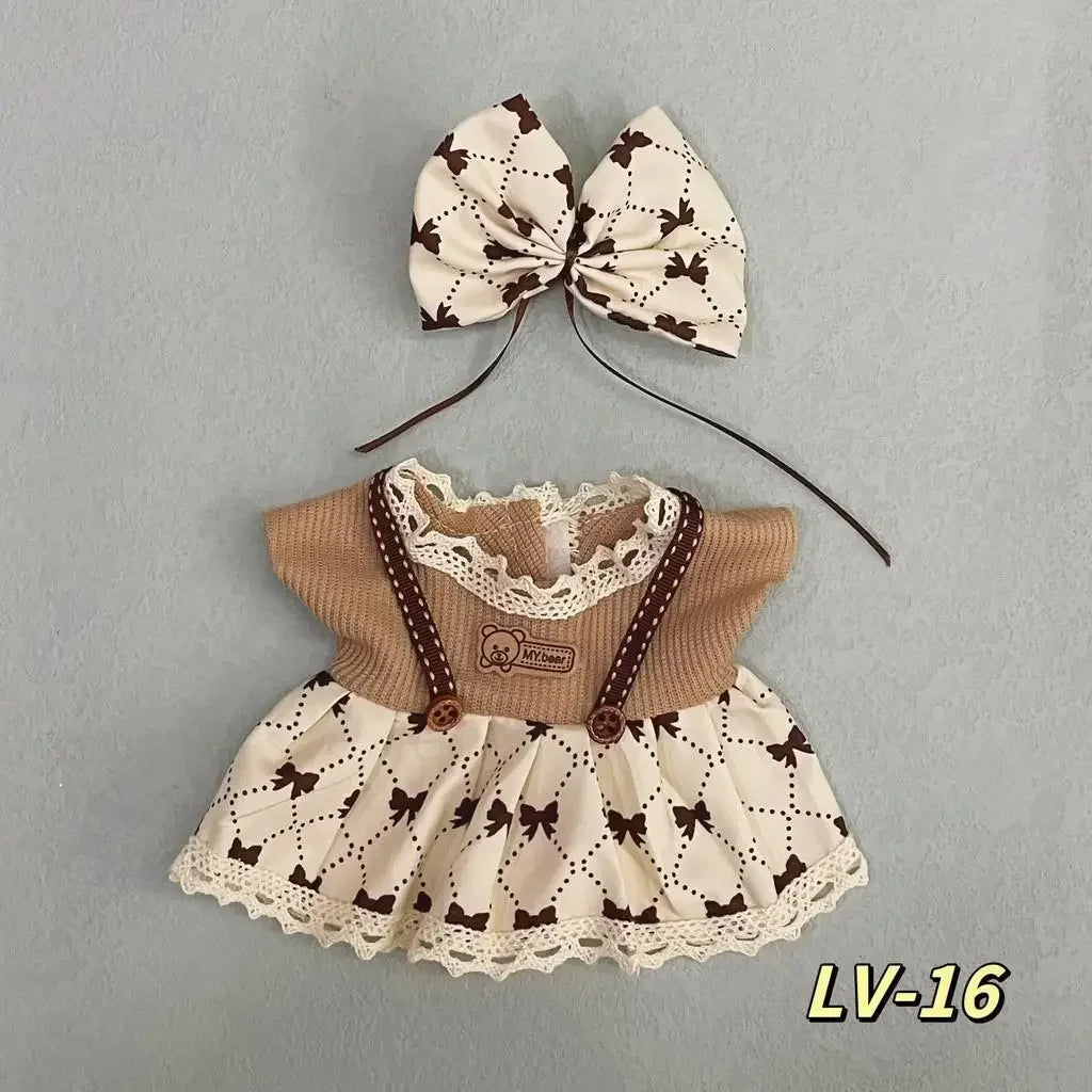 Doll dress up Lolita maid cute princess small skirt casual suit for Baby Three V3/ 20cm cotton doll clothes no doll