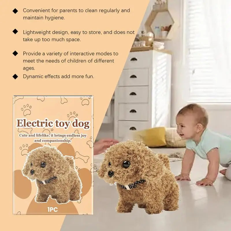 Walking Dog Toy Stuffed Robot Toy Interactive Plush Dog Toy Adorable Walking Electronic Puppy Features Walking Barking Tail