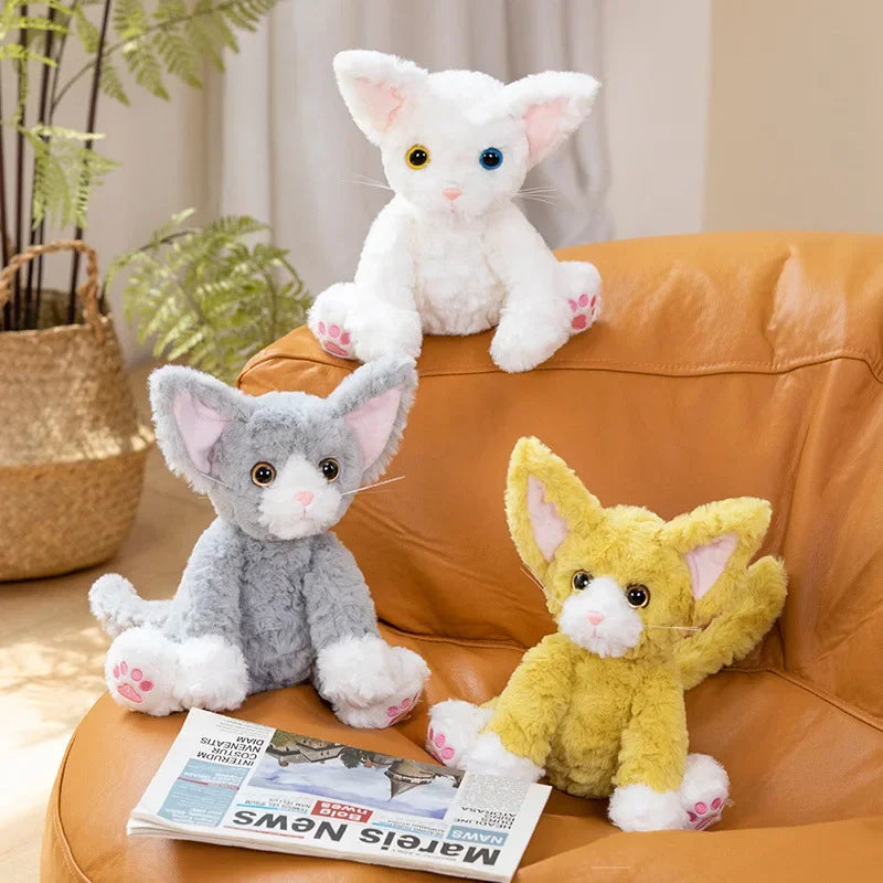 25cm Simulation Devon Rex Pet Cat Plush Doll Curly Haired Cat Stuffed Toys For Friends Gifts