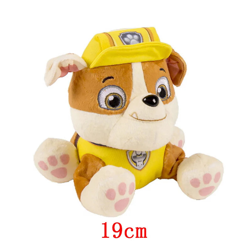 19cm Cartoon Dog Paw Plush Doll Chase Rock Animal Dog Cartoon Model Action Figures Movies Peripherals Children Christmas Gift