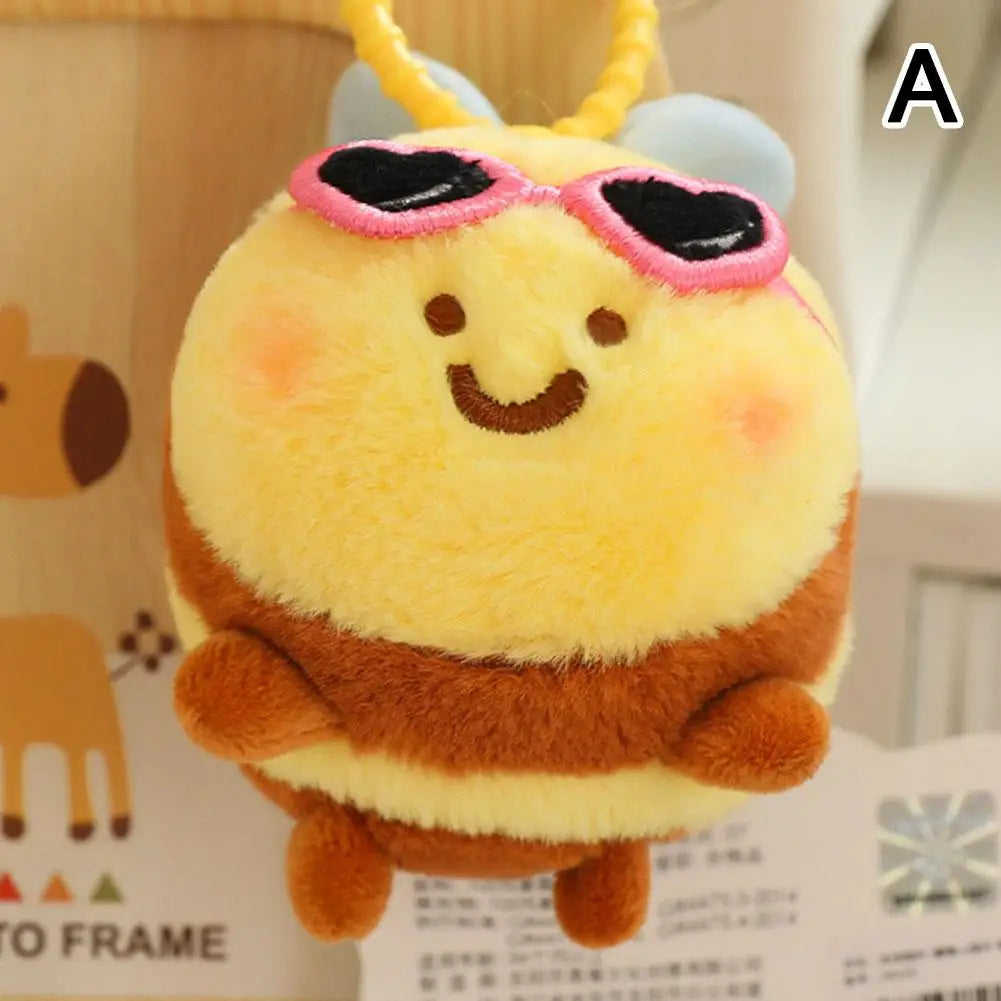 Cartoon Sha Bee Plush Toys Mini Pendant Stuffed Cai Bee Plush Super Soft Honey Jar Plush Doll Birthday Gifts For Kids