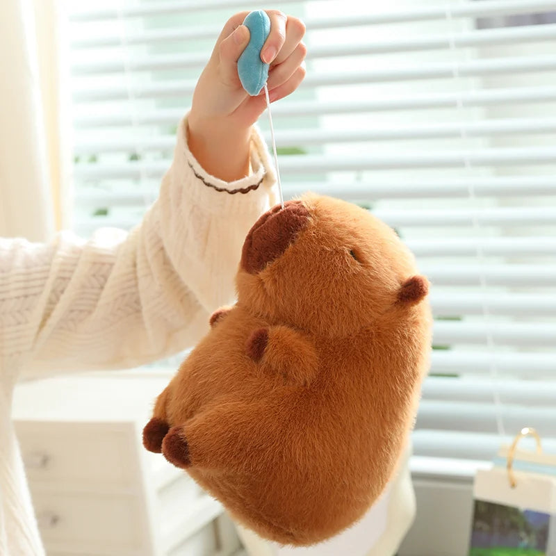 22/33cm Cute Snotty Capybara Plush Toy Simulation Animals with Stretchable Nasal Mucus Capibara Fluffty Doll Birthday Gifts