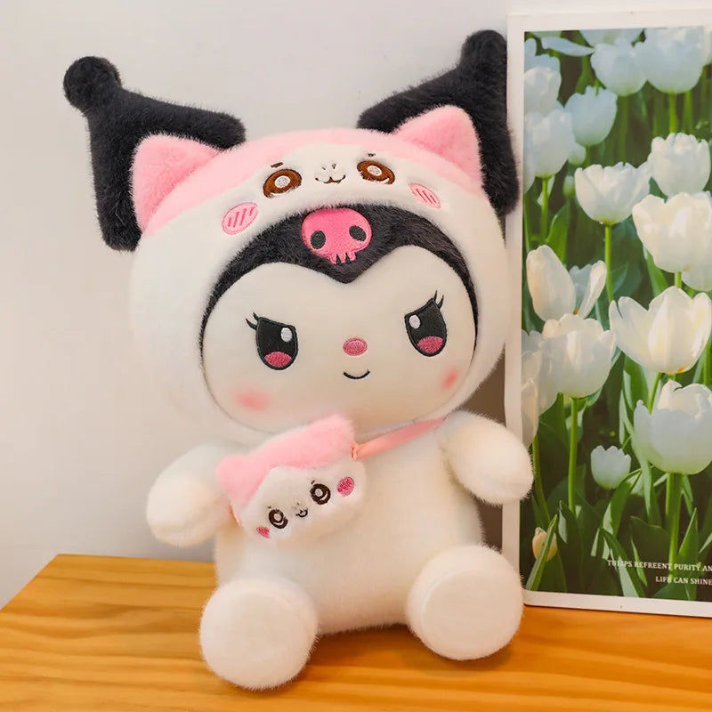 New 100cm Big Size Sanrio Kawaii Kuromi Stuffed Plush Toy Sleeping Pillow Cartoon Plush Toy Doll Children's Companion Gift