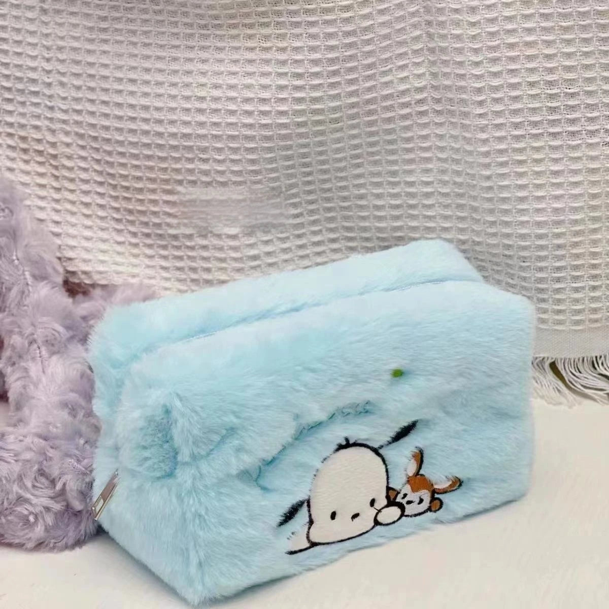 Sanrio Series Cinnamoroll Kuromi Large Capacity Plush Pencil Bag Embroidered Makeup Bag Cartoon  Girl Christmas Birthday Gift