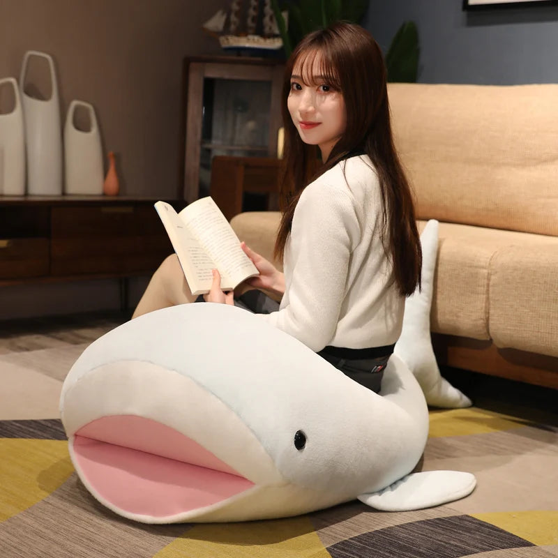 55-120cm Giant Killer Whale Plush Doll Pillow Soft Orcinus orca Black White Whale Fish Plush Toy Stuffed Shark Baby Toys Gift