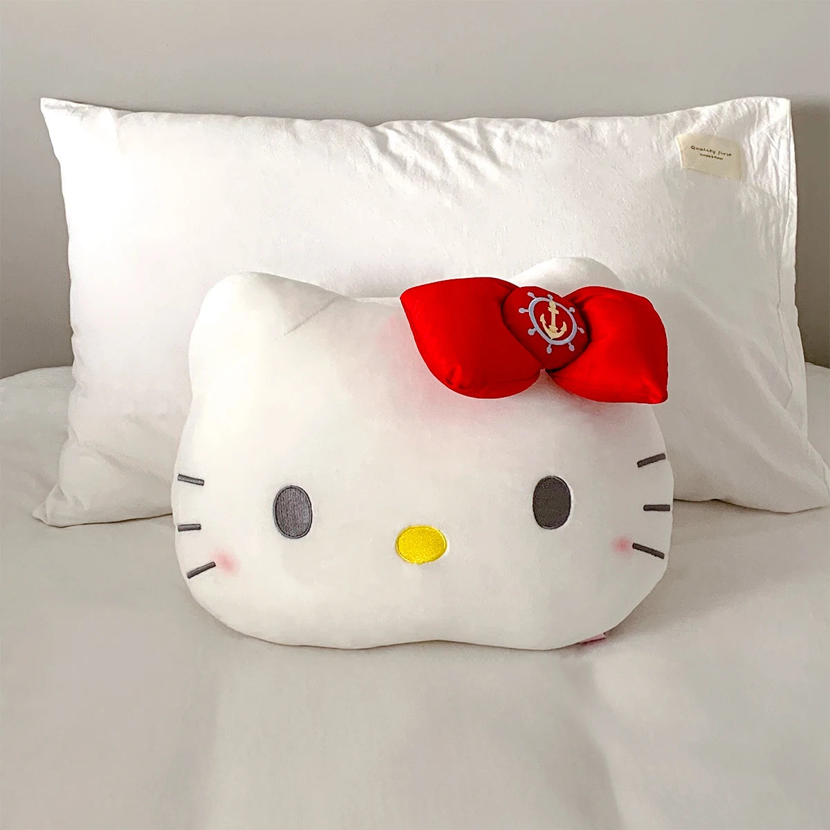 Sanrio Original Hello Kitty Plush Toy Stuffed Cartoon Seafarer Hello Kitty Plushies Cute Japanese Style White Cat Pillow Gifts