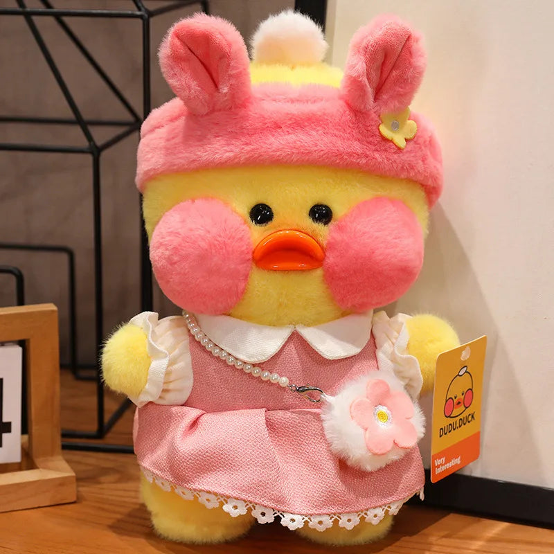 Cute Yellow Cafe Ducks StuffedSoftToy Kawaii Soothing Toys  Dolls Pillow A Must Have For Birthdays