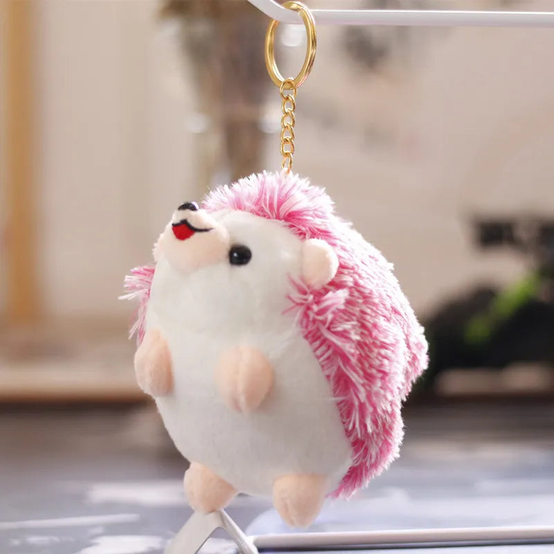 Cute Hedgehog Doll Keys Keychain Girls Cartoon Car Keyring Kawaii Women Bag Accessories Creative Cartoon Plush Doll Keychain