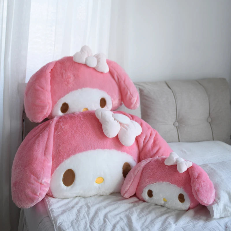 Soft My Melody Plush Toy Big Size Hug Pillow Comfortable Back Cushion Lovely Japanese Style Plushies Sofa Decorative Pillow