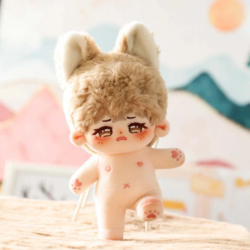 20cm Kawaii Plush Cotton Doll Idol Stuffed Super Star Figure Dolls No Attribute Fat Body Crying Doll Can Change Clothes Gift