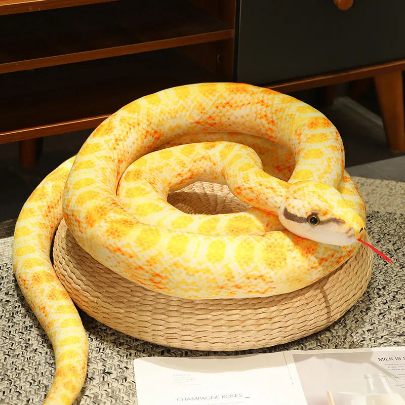 Artificial Python Plush Toy Long Snake Yellow Orange Green Python Plush Toy Decorate The House Holiday Decorations