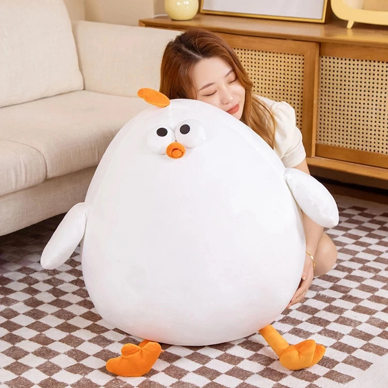 New Cute Anime Fat Chicken Plush Toys Stuffed Animals Seagull Chick Big Pillow Doll Baby Sleepping Plushie Gift for Kids