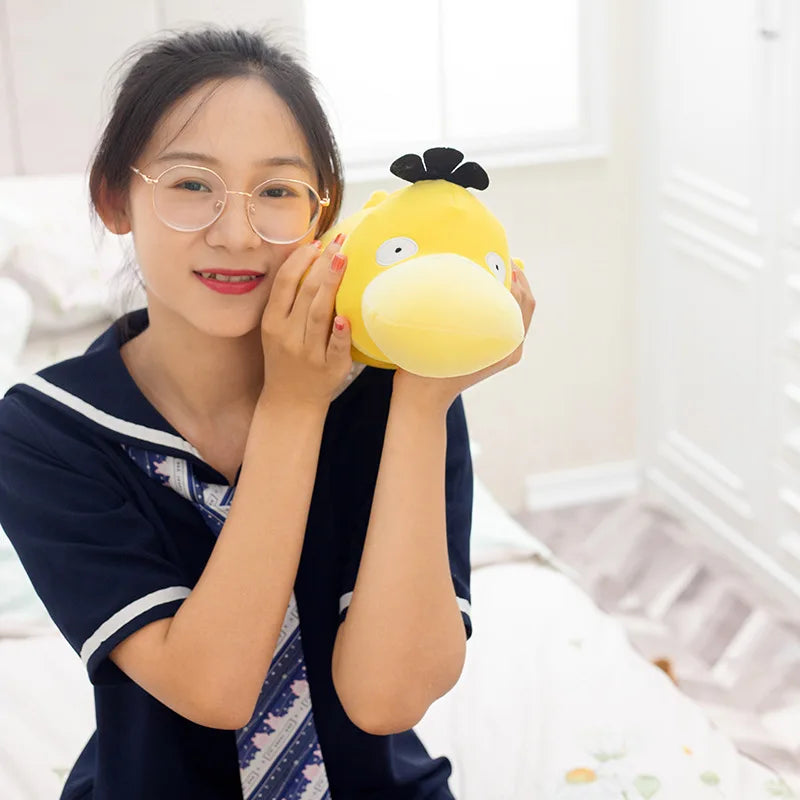 Big Size Pikachu Psyduck Plushies Doll Cuddly Pillow Stuffed Anime Pokemon Yellow Duck Plush Toy Sofa Bed Back Cushion Girl Gift