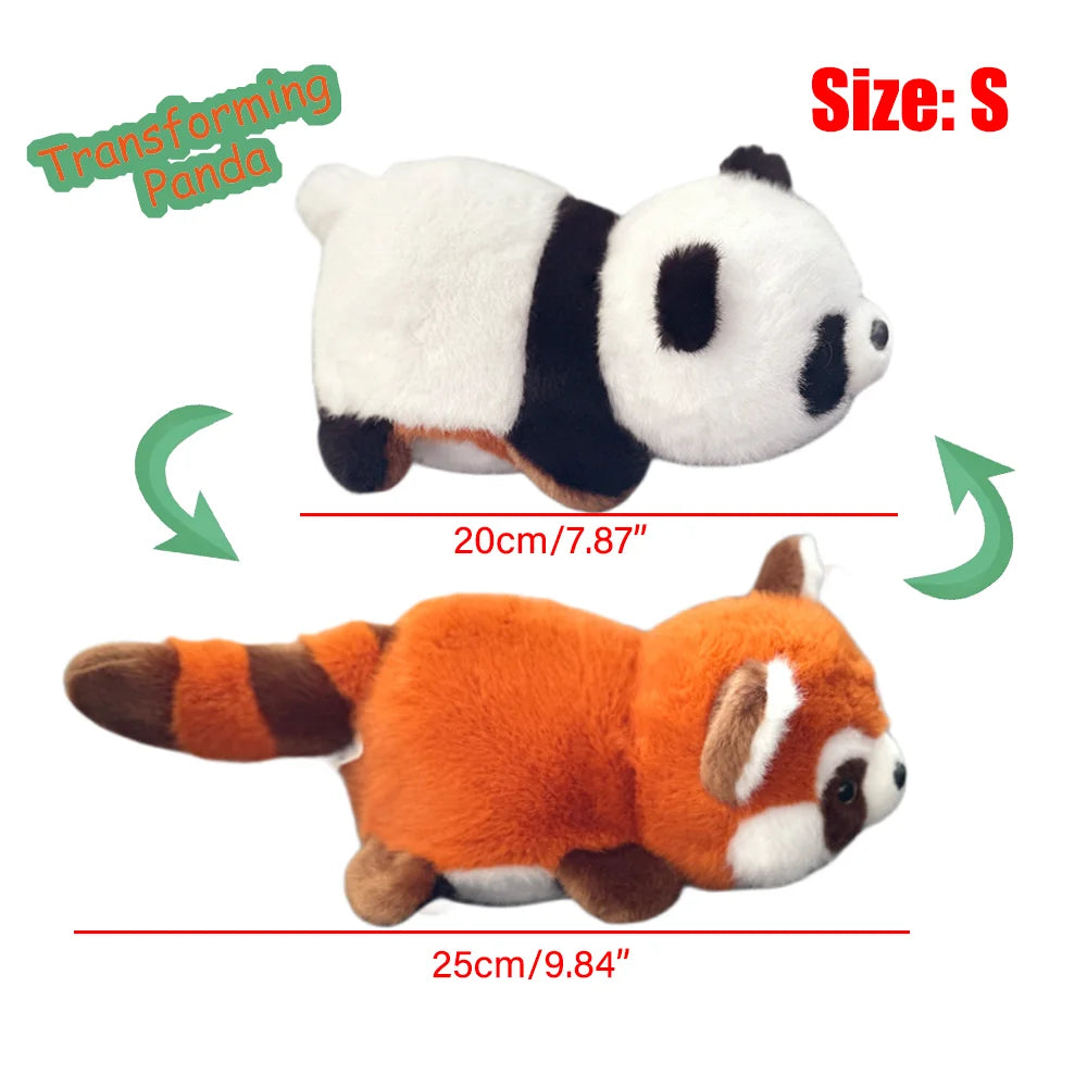 Cute Flip Panda Toys Kawaii Animals Red Raccoon Plush Dolls 2-in-1 Flip Change Cat Capibara Soft Pillows Graduation  Gifts