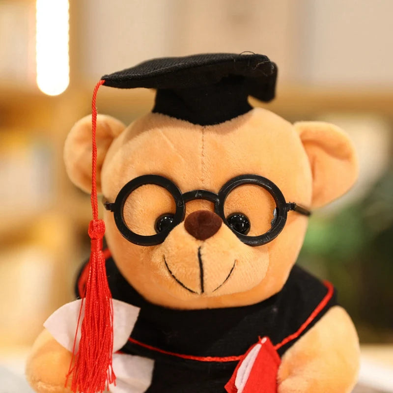 20cm/23cm Cute Dr. Bear Plush Toy Stuffed Soft Bear Animal Dolls Graduation Gifts for Kids Children Girls Decoration