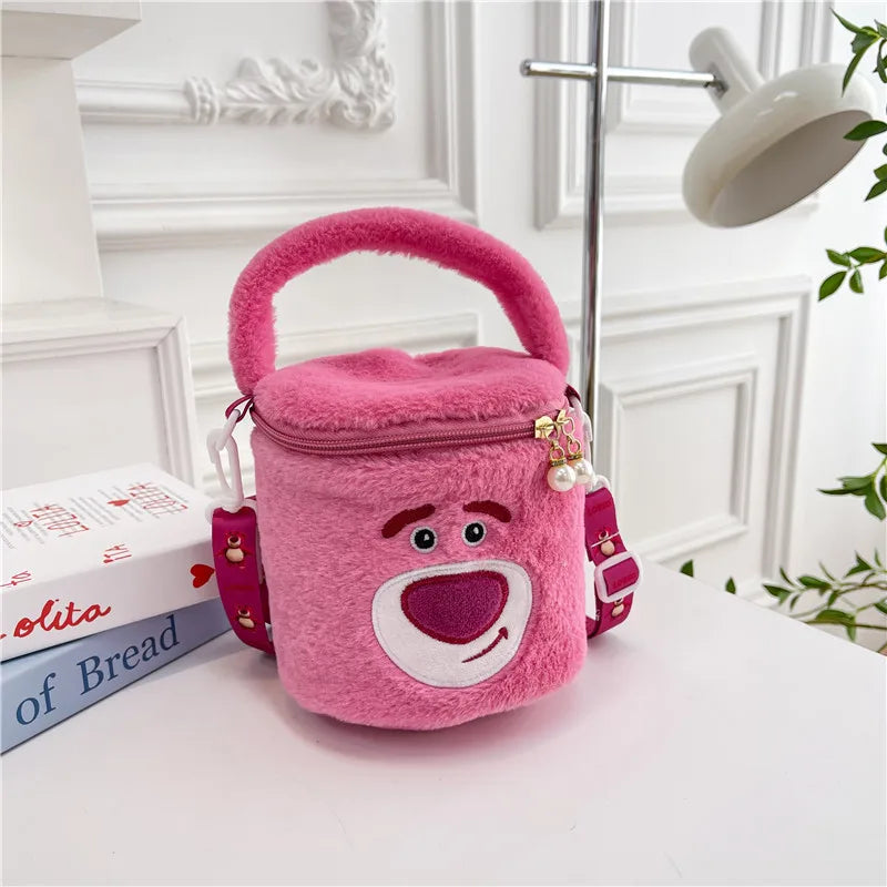 Sanrio Plush Toy Bag Cute Kuromi Doll One Shoulder Handheld Makeup Bag Cross Body Bag Bucket Bag Birthday Gift Wholesale Girl