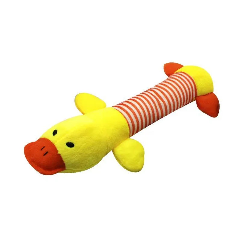 Cute Pet Dog Cat Plush Squeak Sound Dog Toys Funny Fleece Durability Chew Molar Toy Fit for All Pets Elephant Duck Pig