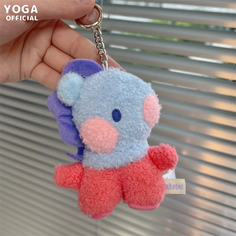 8Cm Kawaii Bt21 Small Animal Mini COOKY RJ TATA Plush Keychain knapsack Pendant Cartoon New Plush Doll Pendant Birthday Gift