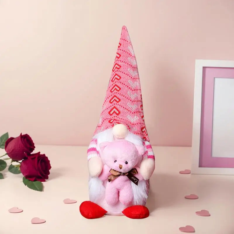 Valentines Day Plush Gnomes Faceless Gnomes Doll Stuffed Pink Gnomes Decorations Romantic Table Decorations Cute Plush Doll For