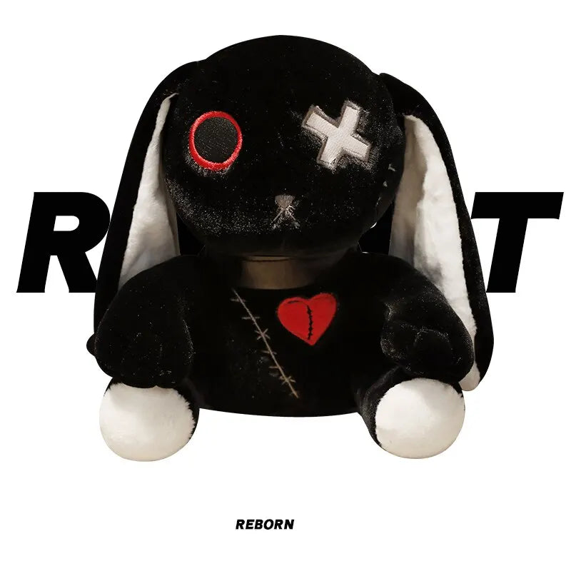 Dark Series Rabbit Plush Toy Gothic Rock Style Stuffed Animals Rabbit Bunny Doll Halloween Plush Kids Toy Home Decor