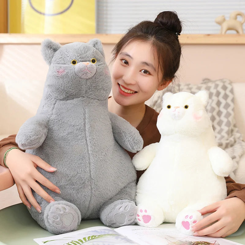 75cm Kawaii Fat White&Gray Cat Toys Pillow Plush Doll Cute Cute High Quality Elegant Gift for Boys Girls Friends Decorate