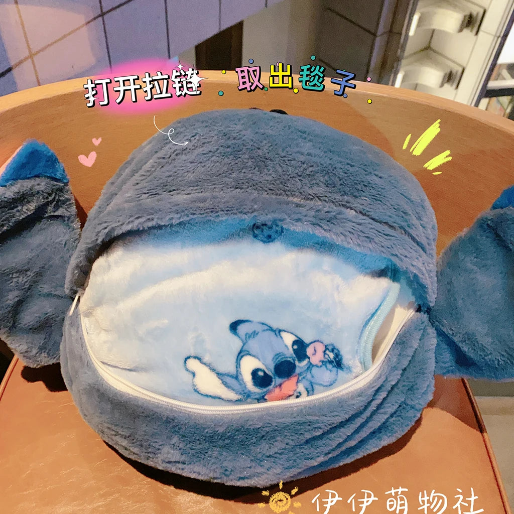 Kawaii Disney Stitch Plush Anime Stitch Plush Pillow Stitch Stuffed Alien Pillow Stitch Blanket Two In One Nap Blanket Girl Gift