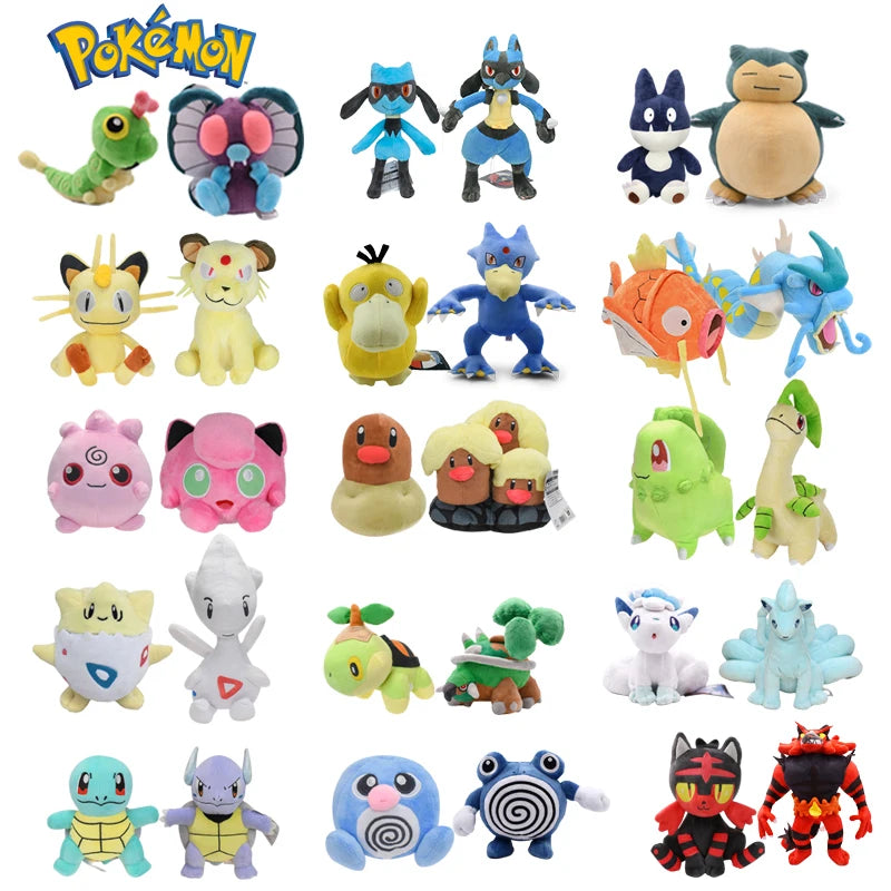 Pokemon Plush Toy Caterpie Butterfree Magikarp Gyarados Stuffed Snorlax Chikorita Togepi Poliwag Stuffed Peluche Doll Gift KIds