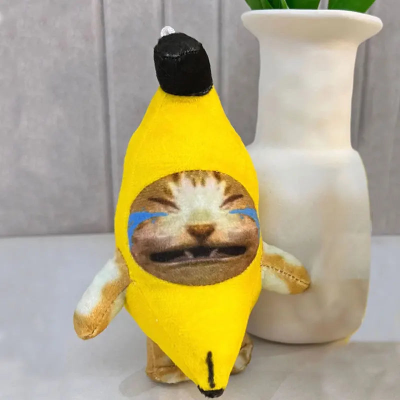 17cm Banana Cat Doll Pendant Keychain Crying Happy Banana Cat