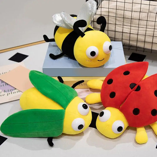 20CM Glowing Insect Plush Doll Cute Luminous Ladybug Firefly Bee Stuffed Animal Toys Creative Gifts