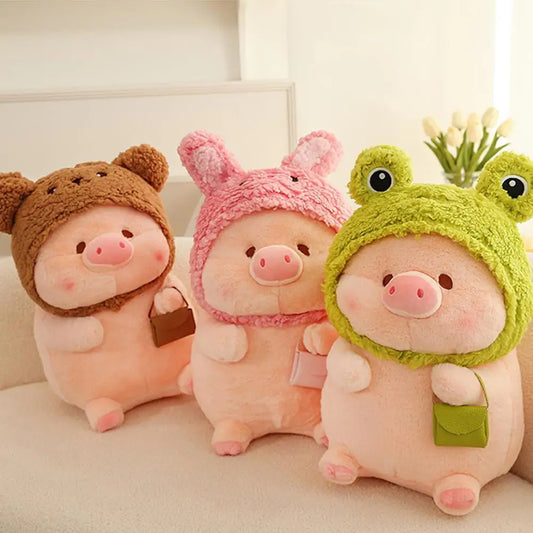 Pig Plush Toy Transforms Into Lulu Pig Doll 30CM Cute Hat Pig Plush Fill Doll Children's Birthday Christmas Gift For Girls