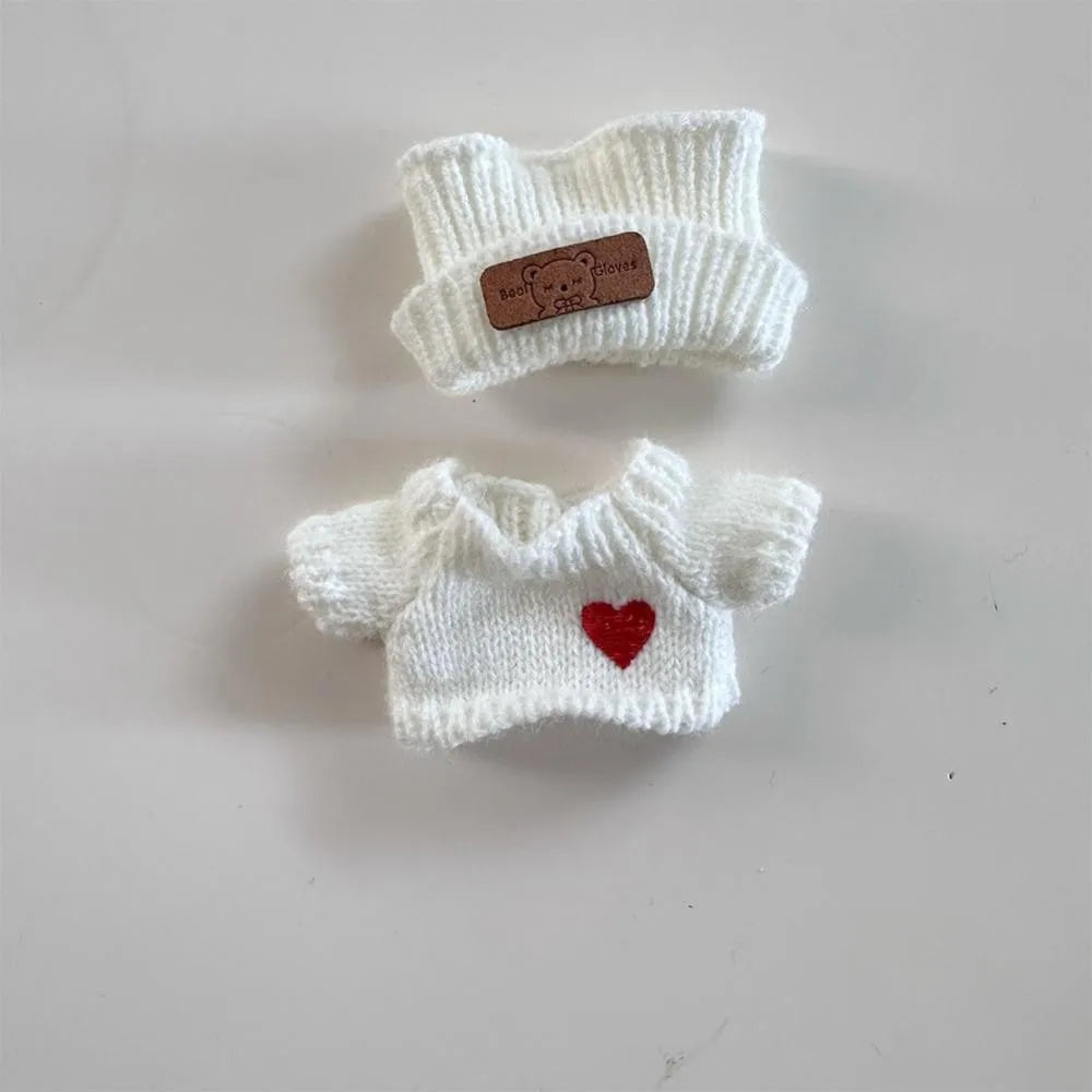 Mini Plush Doll'S Clothes Outfit Accessories For Korea Kpop Exo Labubu Idol V1 V2 Love sweater hat set Clothing Gift