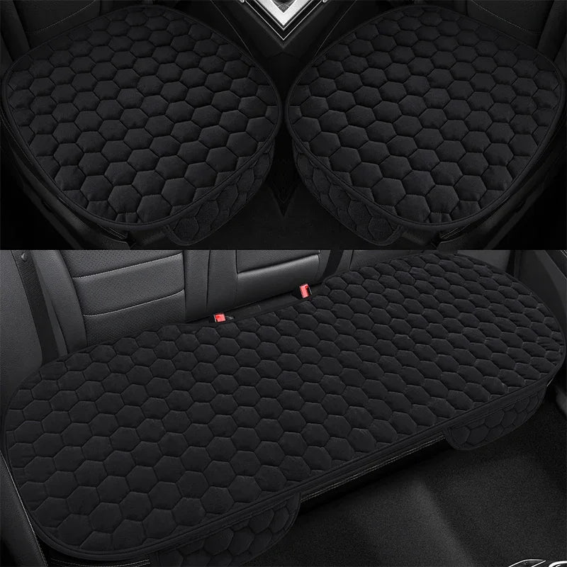 Winter short plush car single piece seat cushion thickened warm front single seat square cushion rear row long cushion